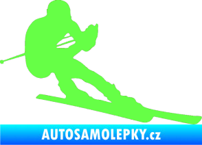 Samolepka Lyžař 022 pravá Fluorescentní zelená
