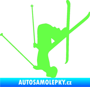 Samolepka Lyžař 023 levá Fluorescentní zelená