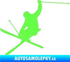 Samolepka Lyžař 024 levá Fluorescentní zelená