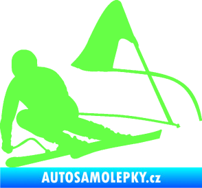 Samolepka Lyžař 025 levá Fluorescentní zelená
