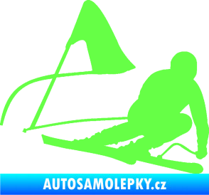 Samolepka Lyžař 025 pravá Fluorescentní zelená