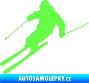Samolepka Lyžař 027 levá Fluorescentní zelená