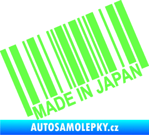Samolepka Made in Japan 003 čárový kód Fluorescentní zelená