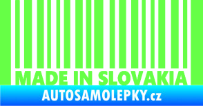 Samolepka Made in Slovakia čárový kód Fluorescentní zelená
