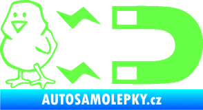 Samolepka Magnet na ptáky levá Fluorescentní zelená