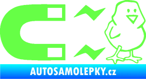 Samolepka Magnet na ptáky pravá Fluorescentní zelená