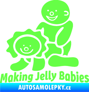 Samolepka Making jelly babies Fluorescentní zelená