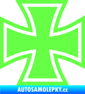 Samolepka Maltézský kříž 001 Fluorescentní zelená