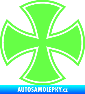Samolepka Maltézský kříž 003 Fluorescentní zelená