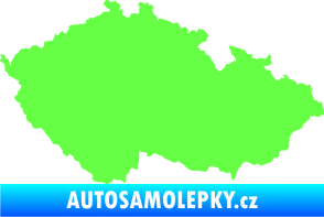 Samolepka Mapa České republiky 001  Fluorescentní zelená