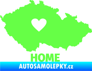 Samolepka Mapa České republiky 004 home Fluorescentní zelená