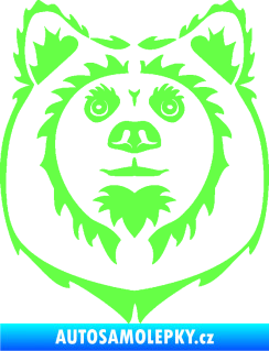 Samolepka Medvěd 004 Fluorescentní zelená