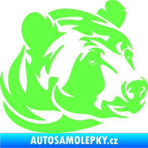 Samolepka Medvěd 007 pravá hlava Fluorescentní zelená