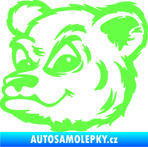 Samolepka Medvěd 011 levá hlava Fluorescentní zelená