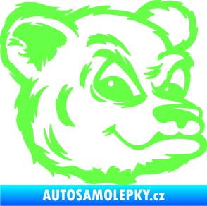 Samolepka Medvěd 011 pravá hlava Fluorescentní zelená