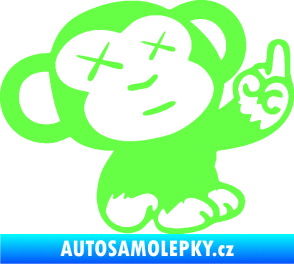 Samolepka Monkey Fuck Off JDM pravá Fluorescentní zelená