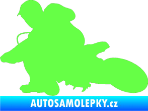 Samolepka Motorka 005 levá motokros Fluorescentní zelená