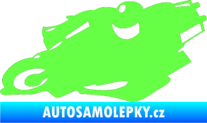Samolepka Motorka 007 levá silniční motorky Fluorescentní zelená