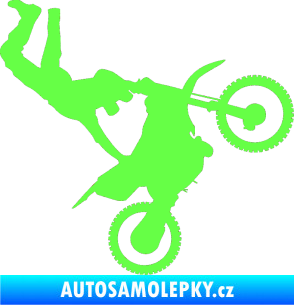 Samolepka Motorka 008 pravá motokros freestyle Fluorescentní zelená