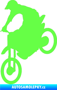 Samolepka Motorka 016 levá motokros Fluorescentní zelená