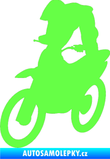Samolepka Motorka 017 levá motokros freestyle Fluorescentní zelená