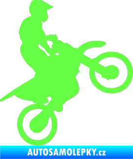 Samolepka Motorka 024 pravá motokros Fluorescentní zelená