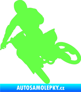 Samolepka Motorka 025 levá motokros Fluorescentní zelená