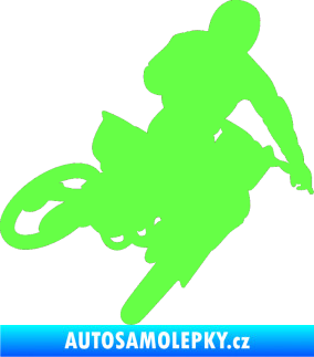 Samolepka Motorka 025 pravá motokros Fluorescentní zelená