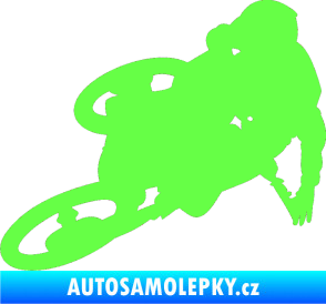 Samolepka Motorka 026 levá motokros freestyle Fluorescentní zelená