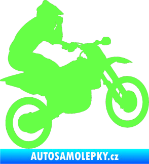 Samolepka Motorka 027 pravá motokros Fluorescentní zelená