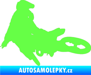 Samolepka Motorka 028 levá motokros Fluorescentní zelená