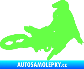 Samolepka Motorka 028 pravá motokros Fluorescentní zelená