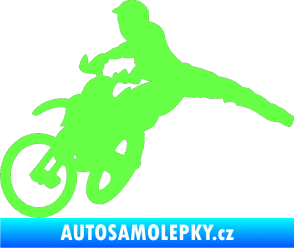 Samolepka Motorka 030 levá motokros Fluorescentní zelená