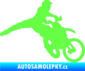 Samolepka Motorka 030 pravá motokros Fluorescentní zelená