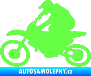 Samolepka Motorka 031 levá motokros Fluorescentní zelená