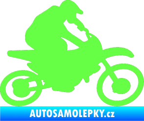 Samolepka Motorka 031 pravá motokros Fluorescentní zelená