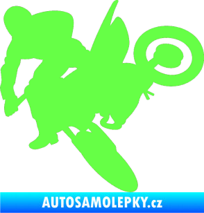 Samolepka Motorka 033 levá motokros Fluorescentní zelená