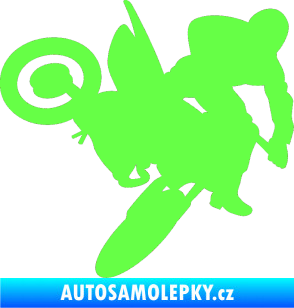 Samolepka Motorka 033 pravá motokros Fluorescentní zelená