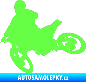 Samolepka Motorka 034 levá motokros Fluorescentní zelená