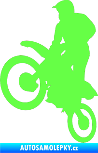 Samolepka Motorka 035 levá motokros Fluorescentní zelená