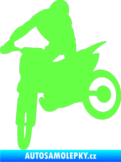 Samolepka Motorka 037 levá motokros Fluorescentní zelená