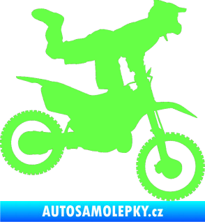 Samolepka Motorka 038 pravá motokros freestyle Fluorescentní zelená