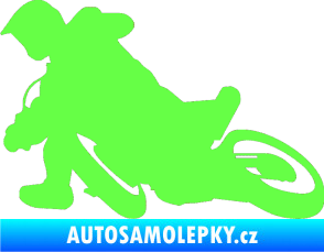 Samolepka Motorka 039 levá motokros Fluorescentní zelená