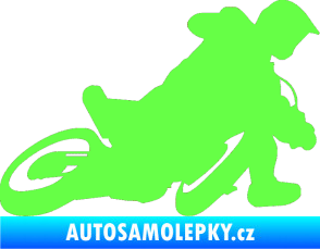 Samolepka Motorka 039 pravá motokros Fluorescentní zelená