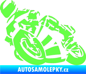 Samolepka Motorka 040 levá road racing Fluorescentní zelená
