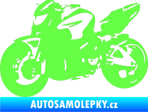 Samolepka Motorka 041 levá road racing Fluorescentní zelená