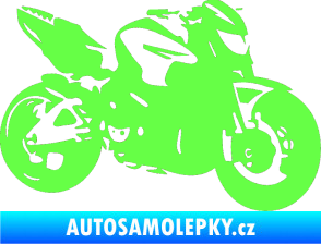Samolepka Motorka 041 pravá road racing Fluorescentní zelená