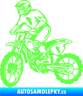 Samolepka Motorka 043 levá motokros Fluorescentní zelená