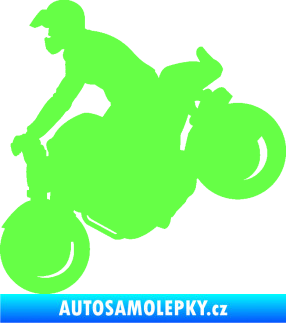 Samolepka Motorka 044 levá motokros Fluorescentní zelená