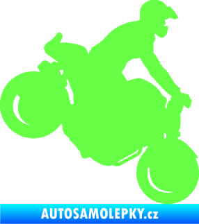 Samolepka Motorka 044 pravá motokros Fluorescentní zelená
